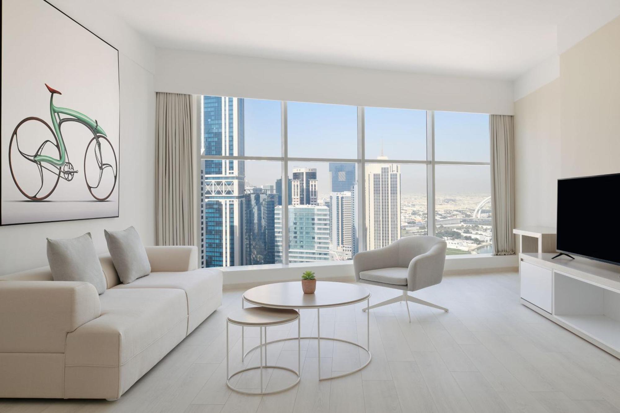 Element By Westin West Bay Doha Hotel ภายนอก รูปภาพ Living room